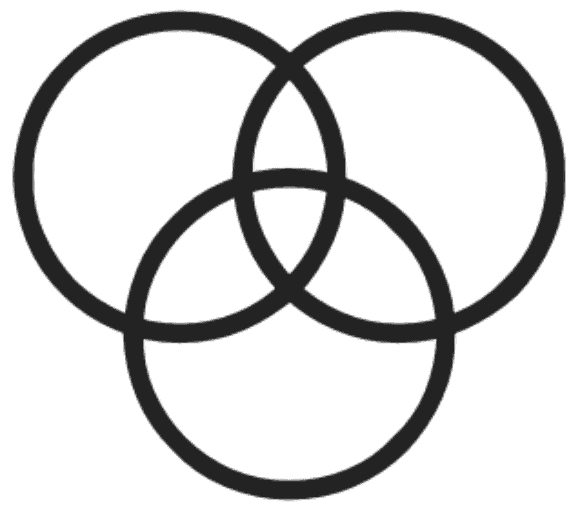 three circles connected icon